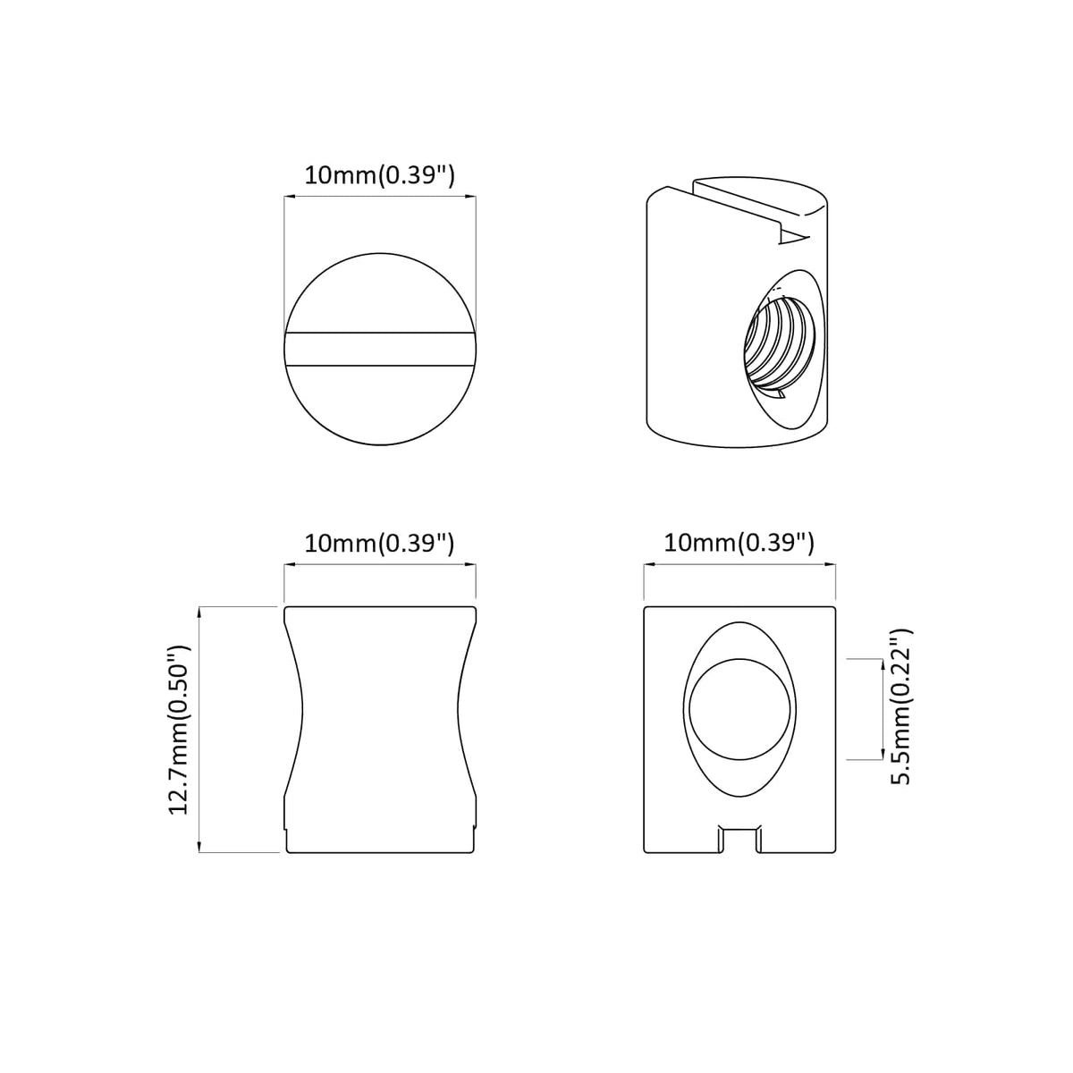 Barrel matica 3462 pcs Srebrno M6 x 13 mm Željezo