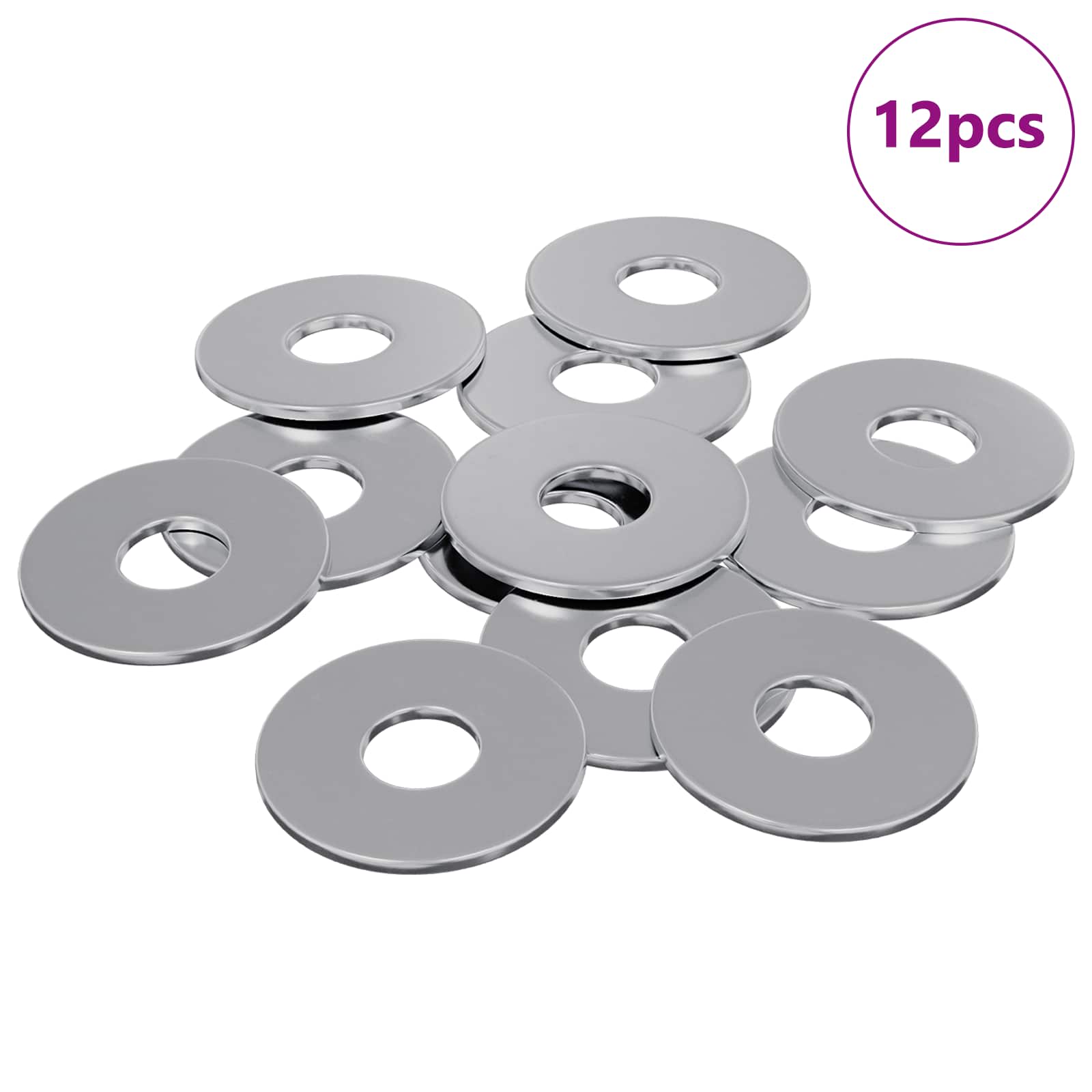 Podlošci 12 pcs Srebrno 18 x 18 x 1,2 mm Željezo