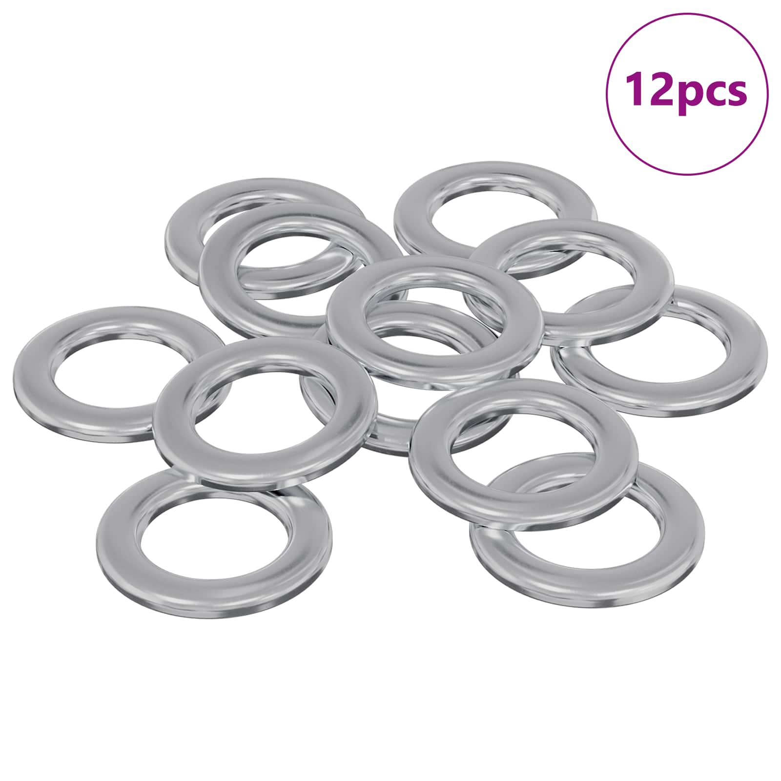 Podlošci 12 pcs Srebrno 10 x 10 x 0,8 mm Željezo