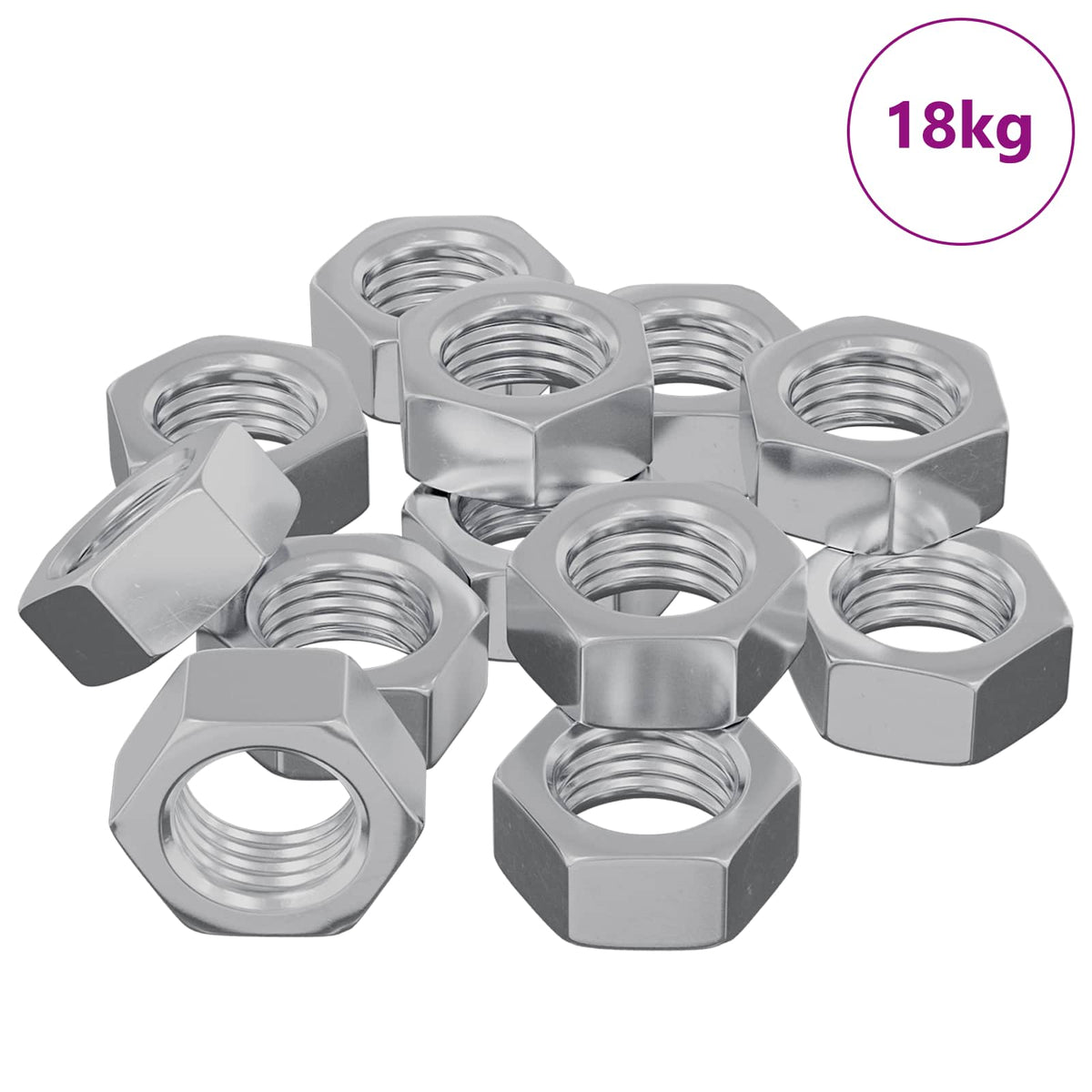 Šesterokutna matica 9000 pcs Srebrno Metal