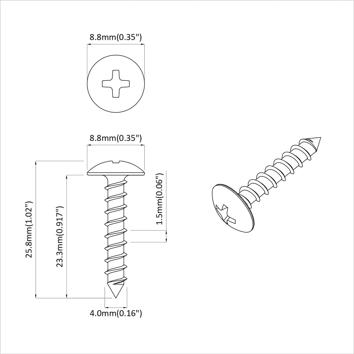 Samoupravni čavao 12 pcs Cinkom premazano 4 x 25 mm Čelik