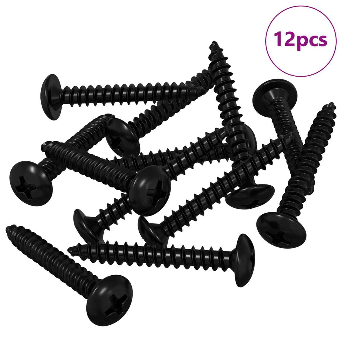 Čavao s Navojem 12 pcs Crna M4 x 28 mm Čelik