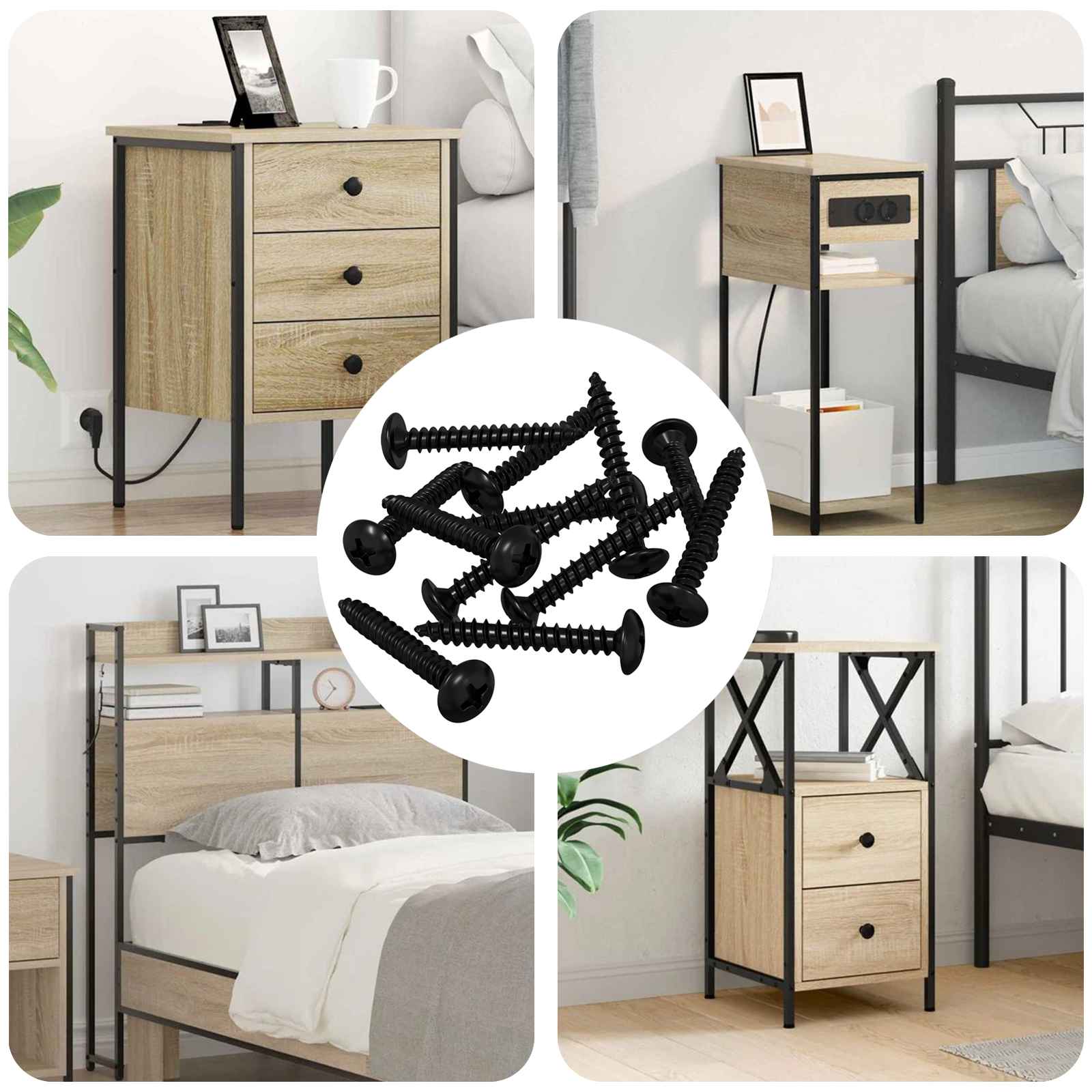 Čavao s Navojem 8219 pcs Crna Čelik