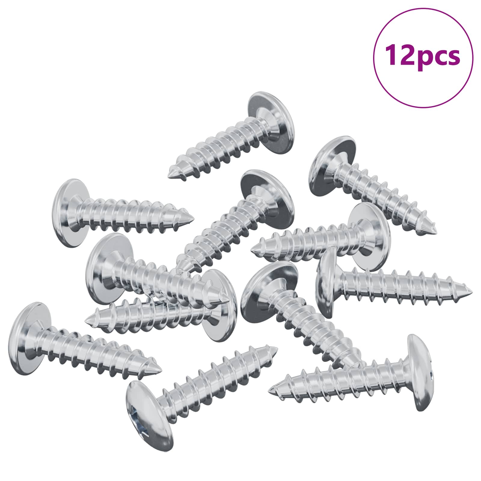Vijak 12 pcs Srebrno M4 x 16 mm Čelik