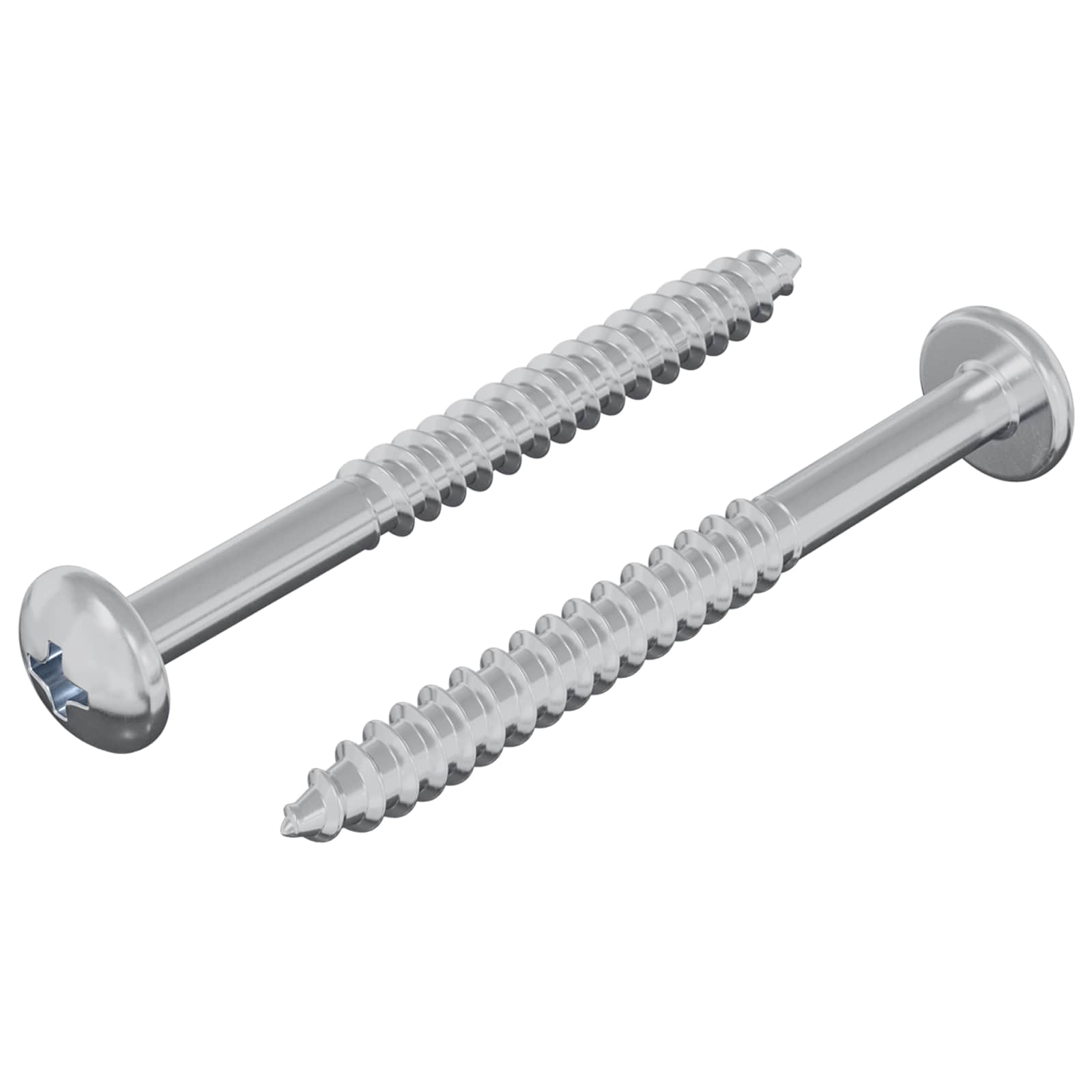 Drveni vijak 2 pcs Srebrno 9,8 x 53 mm Čelik