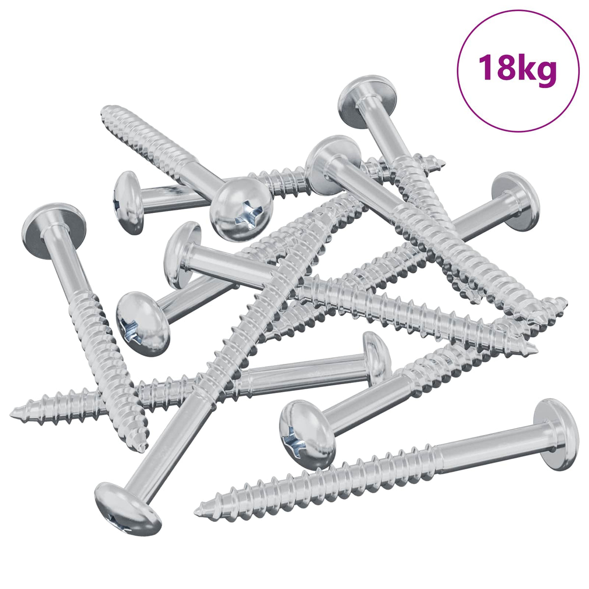 Drveni vijak 3273 pcs Srebrno 9,8 x 53 mm Čelik