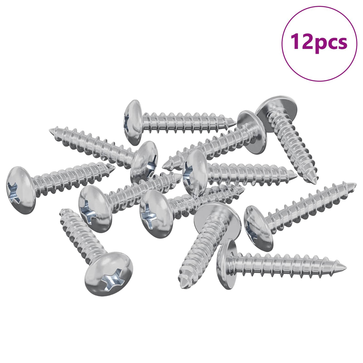 Drvene vijake 12 pcs Srebrno M3,5 x 20 mm Čelik