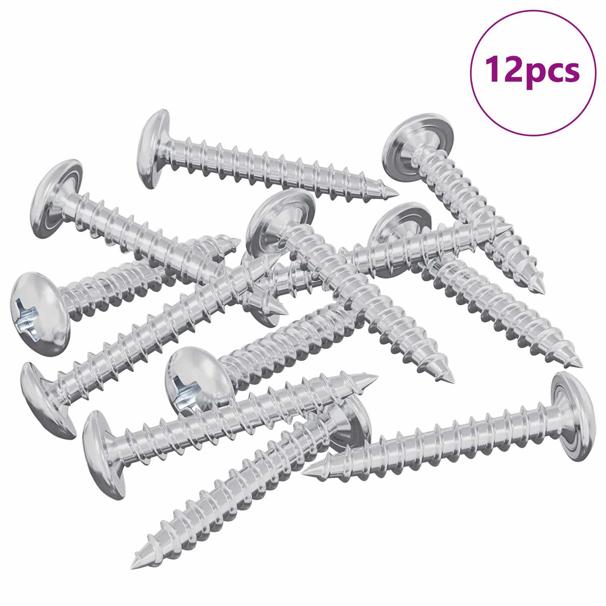 Drvene vijake 12 pcs Srebrno M4 x 25 mm Čelik