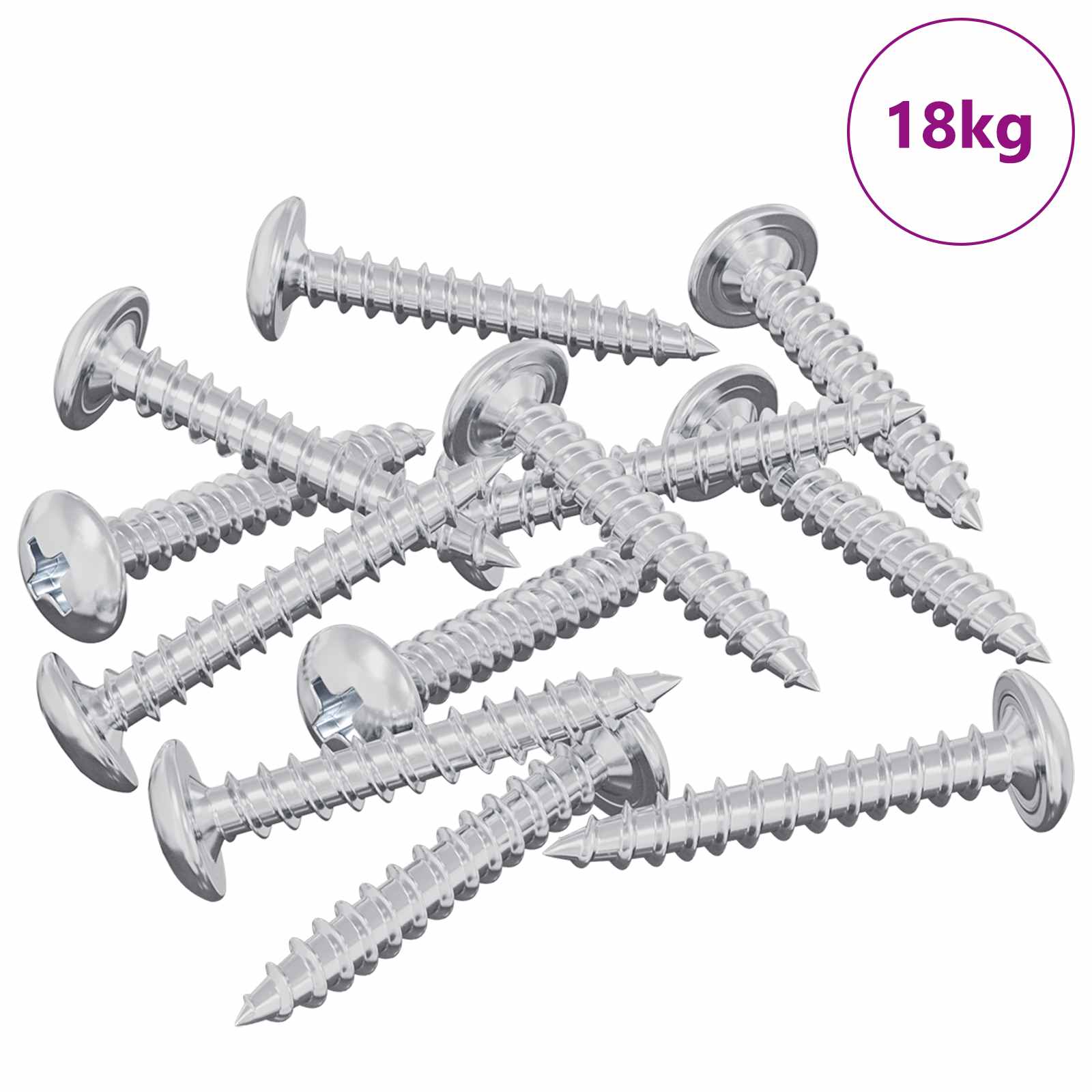 Drvene vijake 9231 pcs Srebrno Čelik