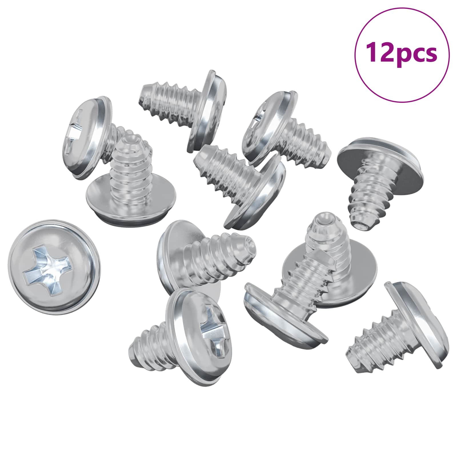 Zaključni vijci 12 pcs Srebrno M4 x 5 mm Željezo