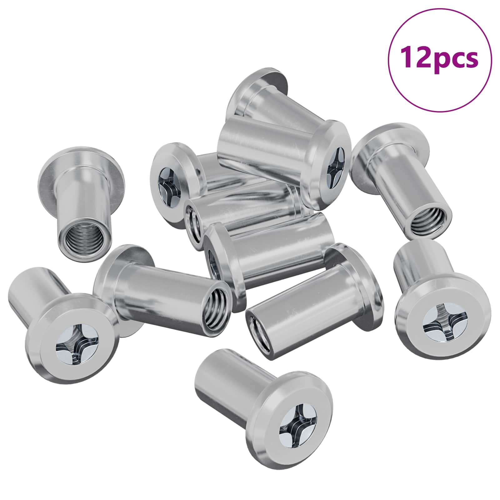 Sigurnosna matica 12 pcs Srebrno M6 x 15 mm Čelik