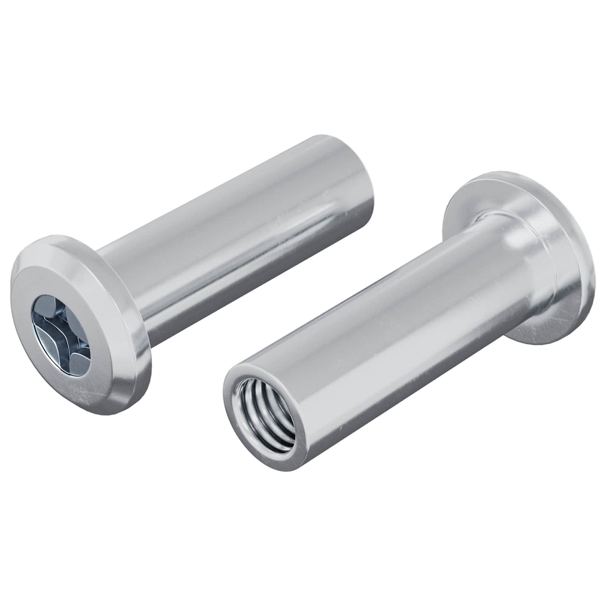 Sigurnosna matica 2 pcs Srebrno M6 x 25 mm Čelik