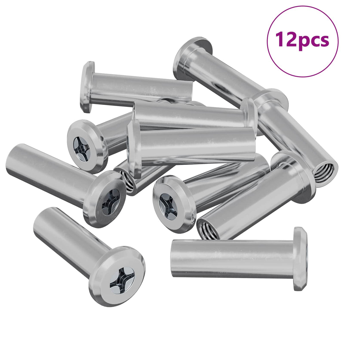 Sigurnosna matica 12 pcs Srebrno M6 x 25 mm Čelik
