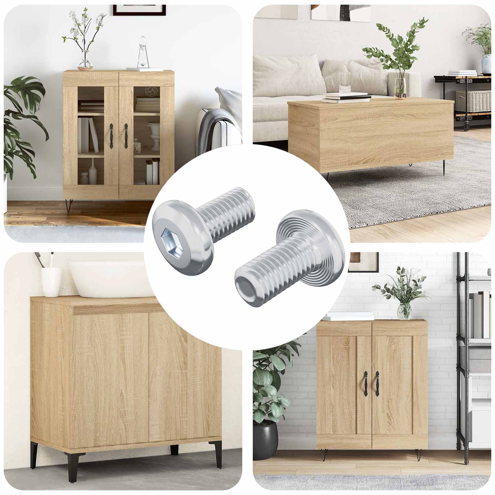 Vijak za zaključavanje 2 pcs Srebrno M6 x 12 mm Čelik