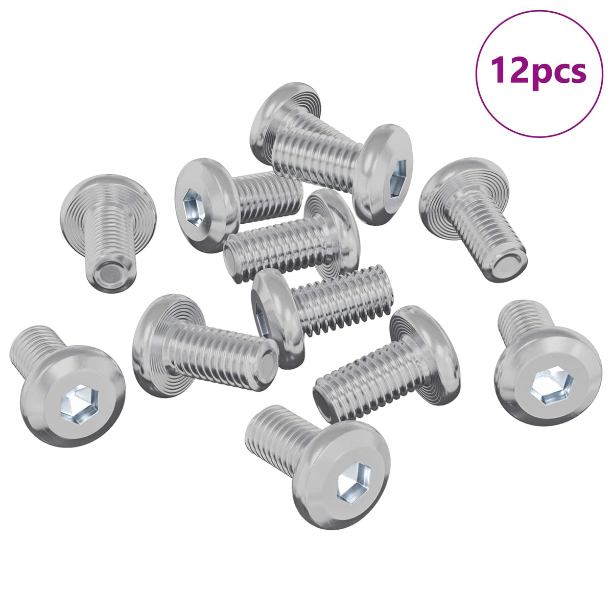 Vijak za zaključavanje 12 pcs Srebrno M6 x 12 mm Čelik