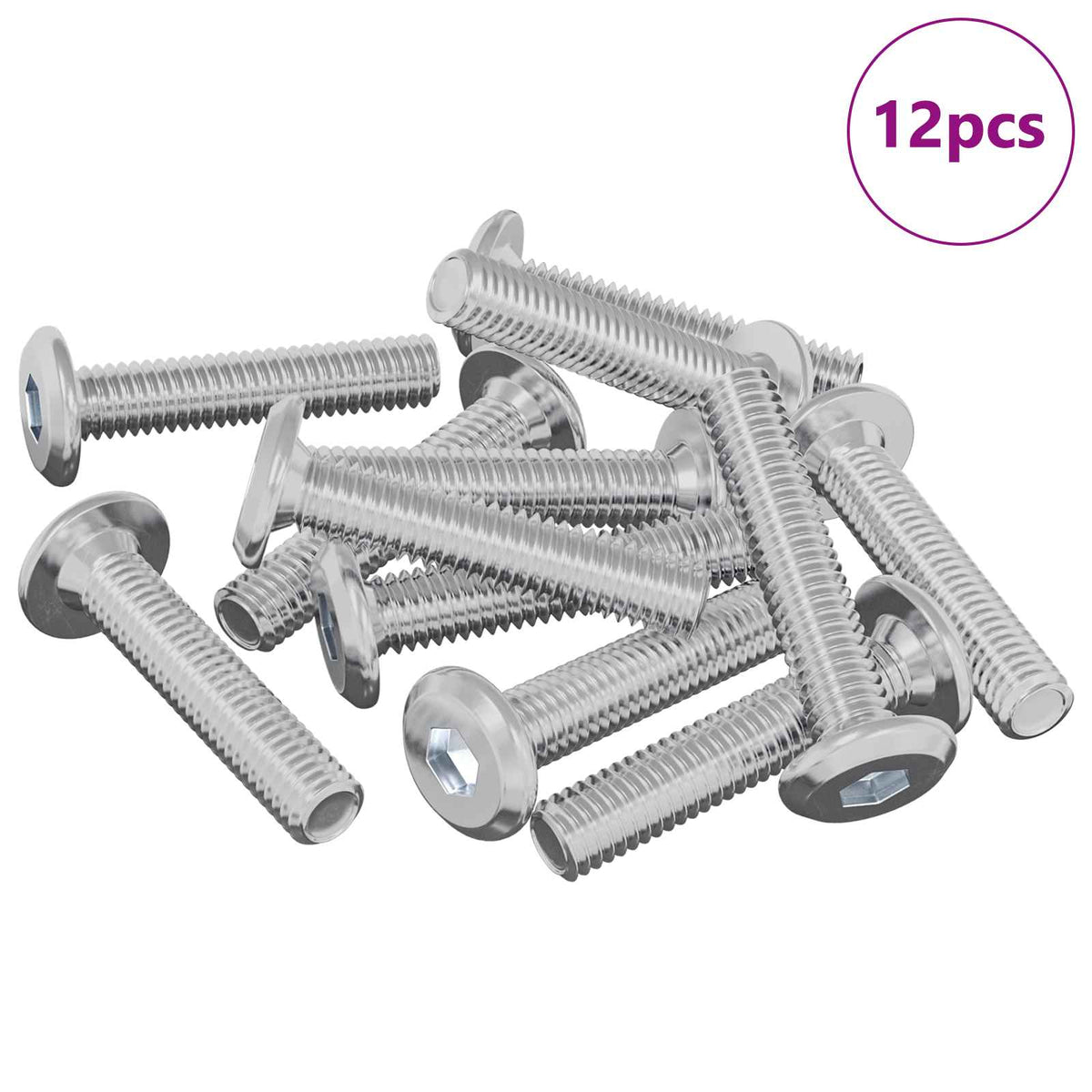 Vijak za zaključavanje 12 pcs Srebrno M6 x 30 mm Čelik