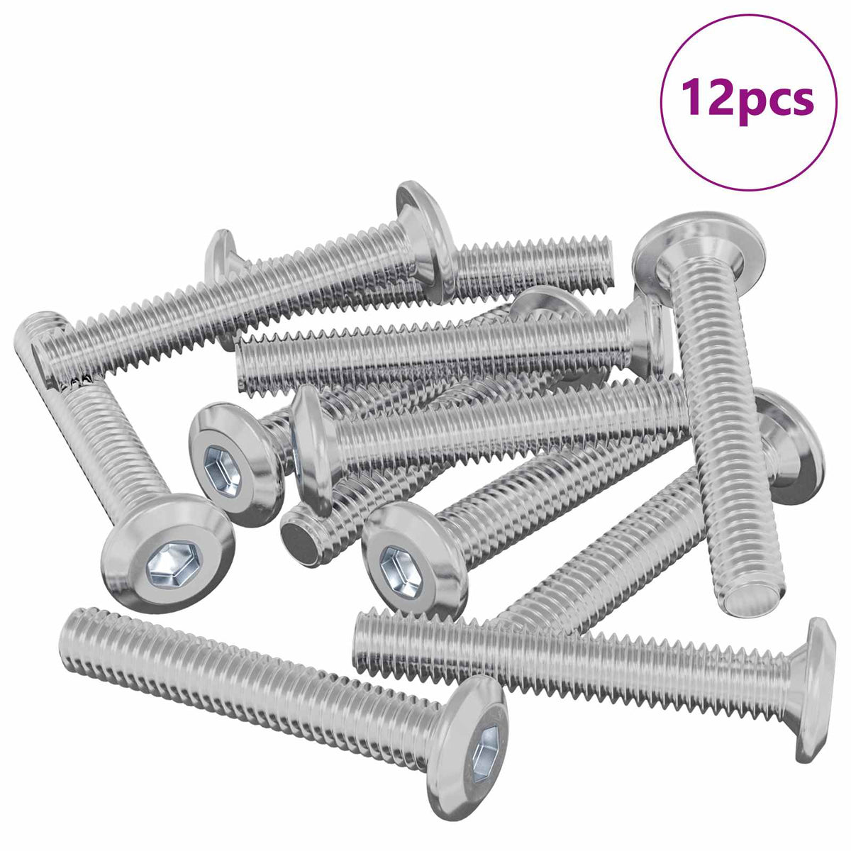 Vijak s plastičnom glavom 12 pcs Srebrno M6 x 35 mm Čelik