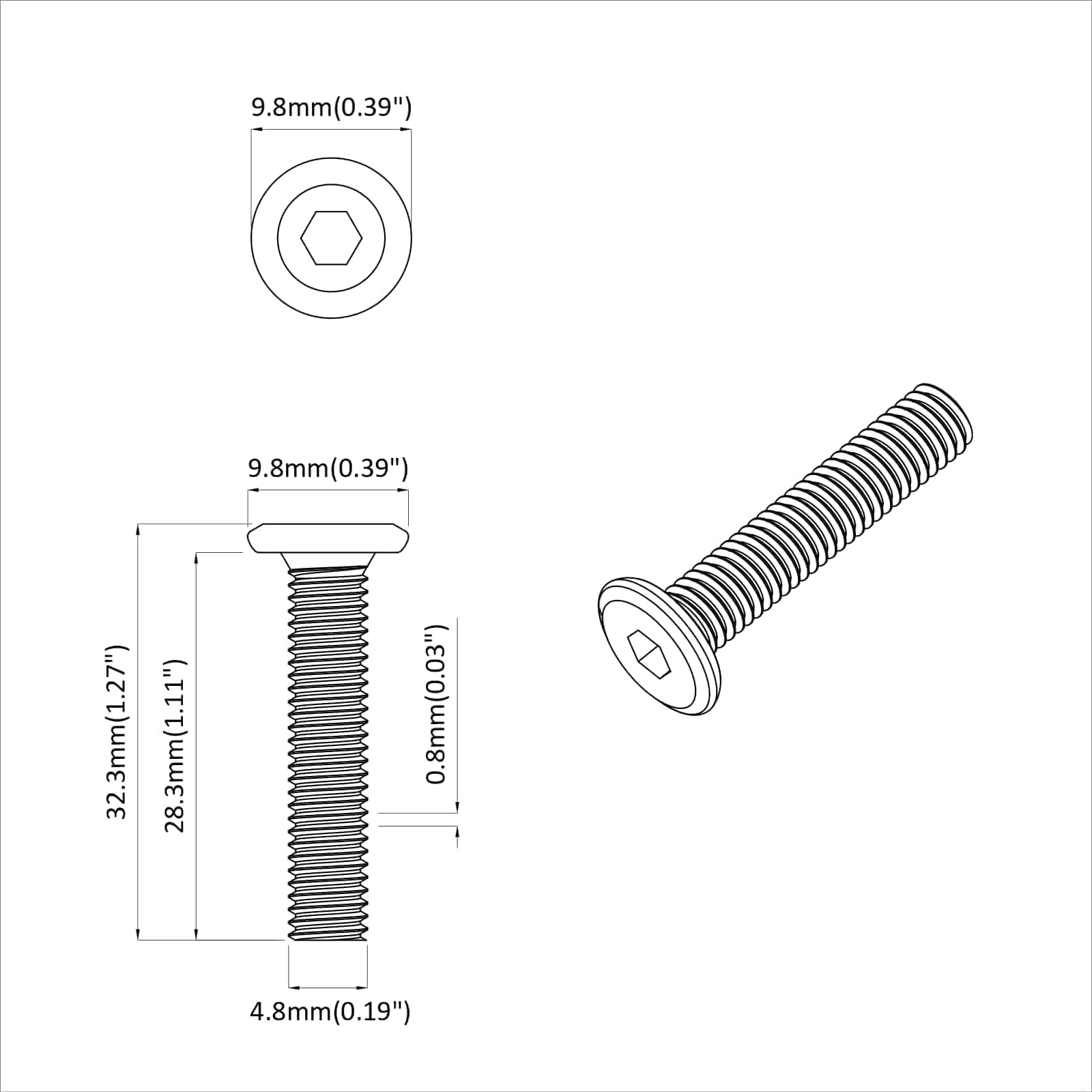 Vijak 12 pcs Srebrno 5 x 30 mm Željezo