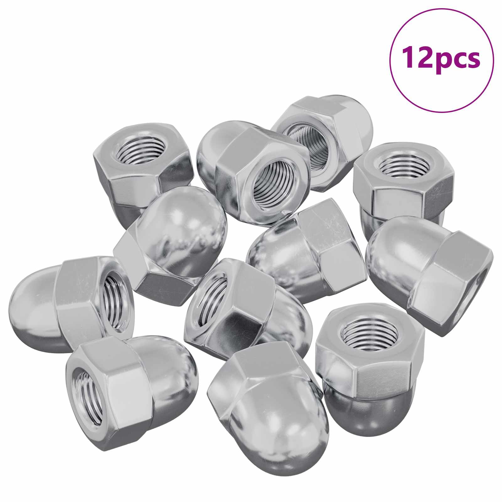 Žir 12 pcs Srebrno M6 x 10 mm Željezo