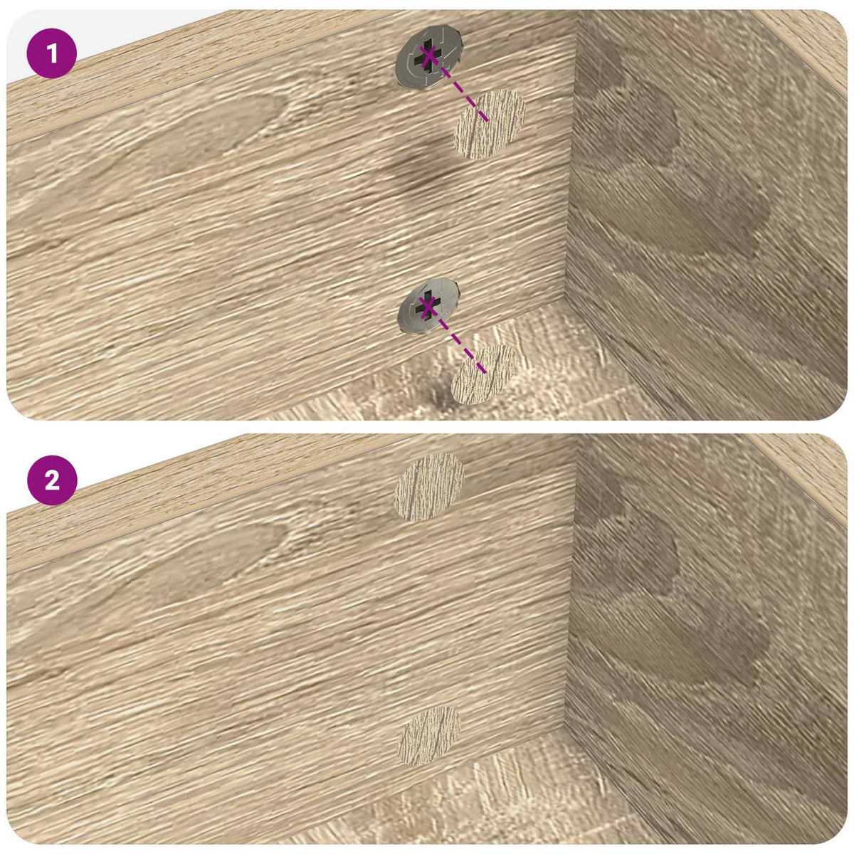 Ljepljiva Pokrivač za Vijake 2 pcs Sonoma hrast Ø 20 x 0,5 mm