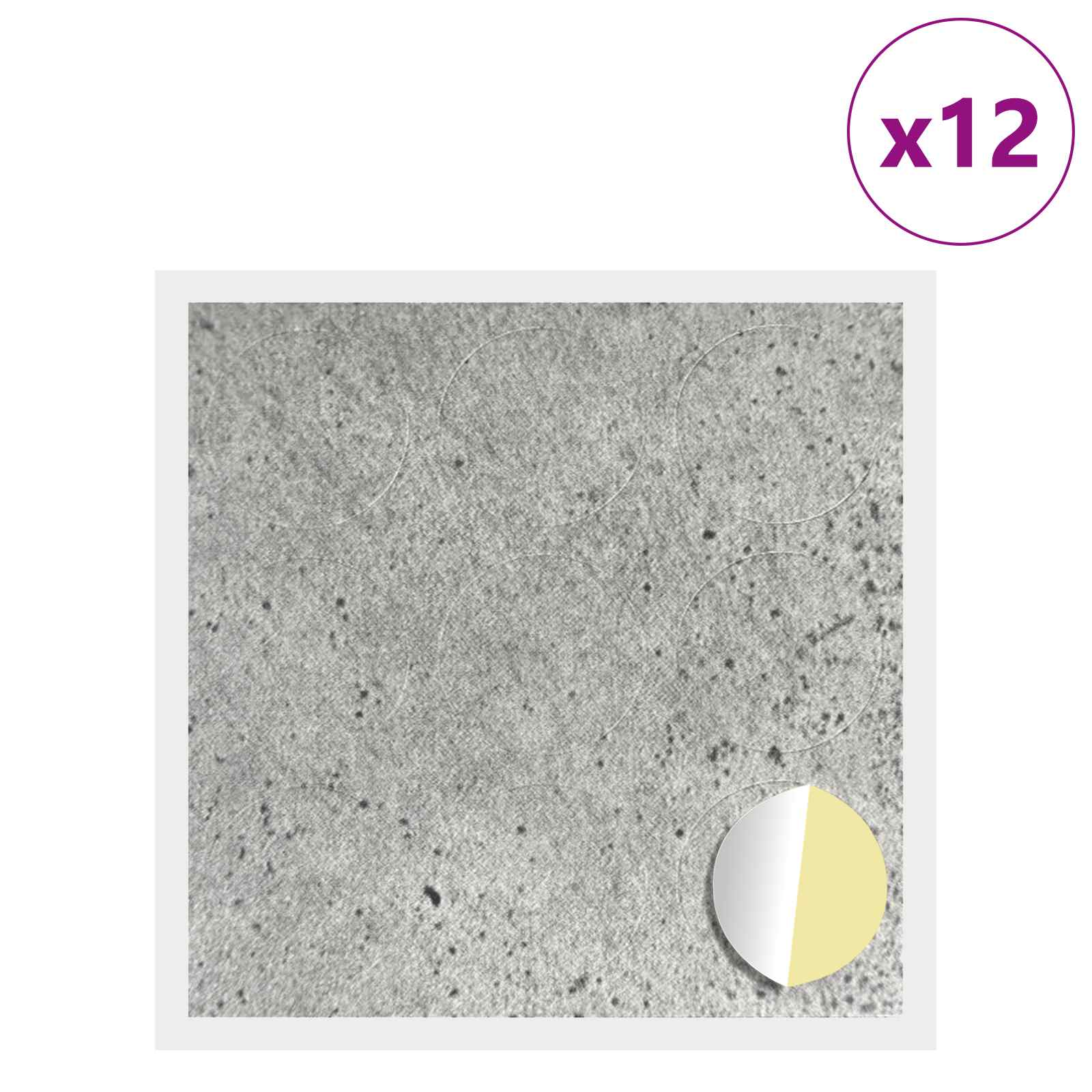 Ljepljiva Pokrivač za Vijake 12 pcs Betonski sivi Ø 20 x 0,5 mm