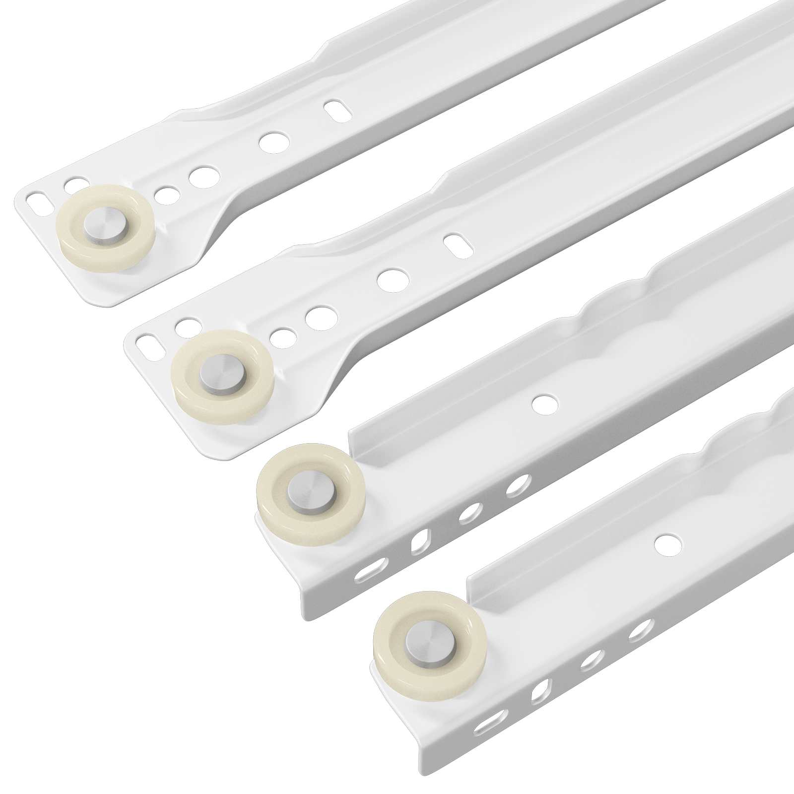 Klizač za ladice 12 pcs Bijelo 300 mm Čelik