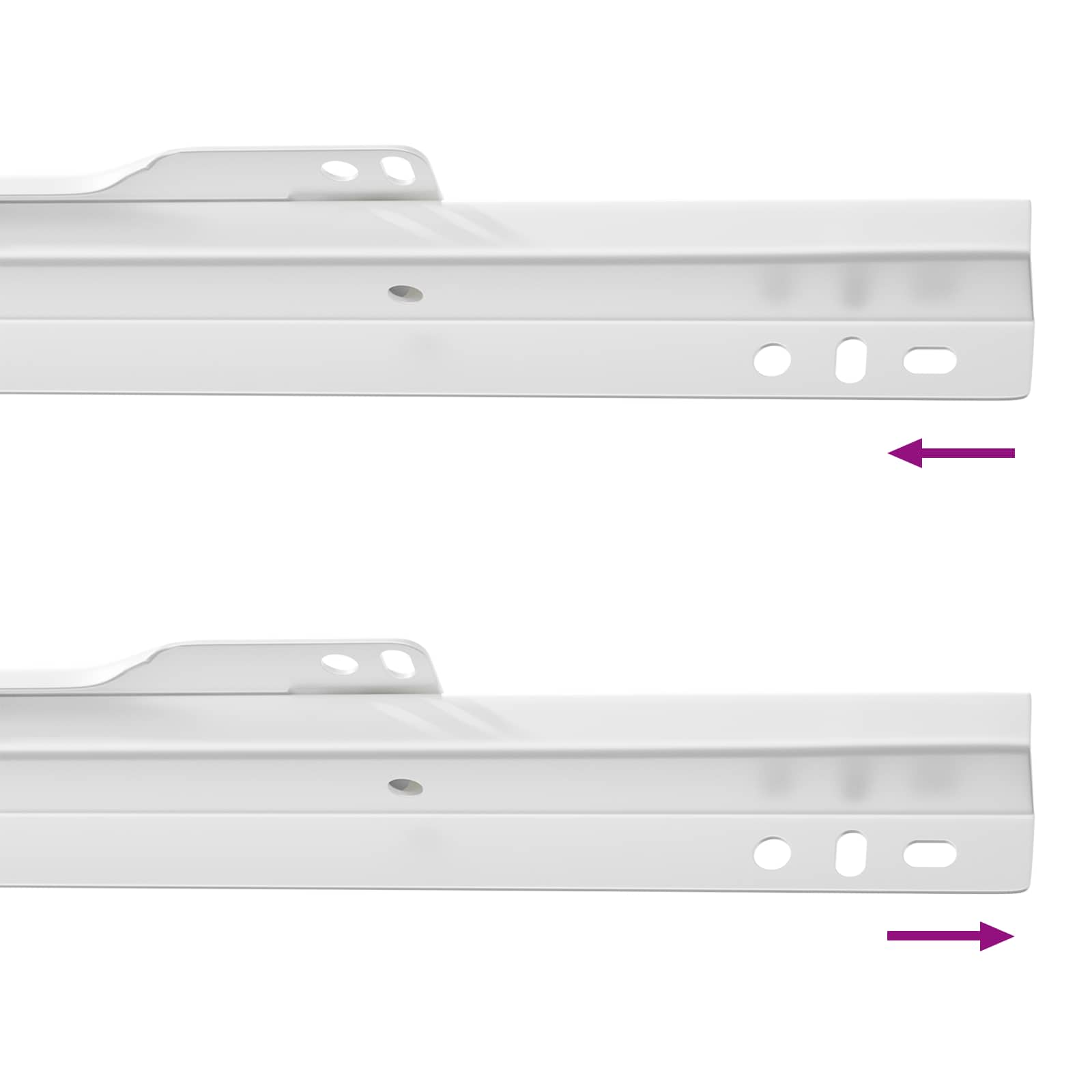 Klizač za ladice 2 pcs Bijelo 350 mm Čelik