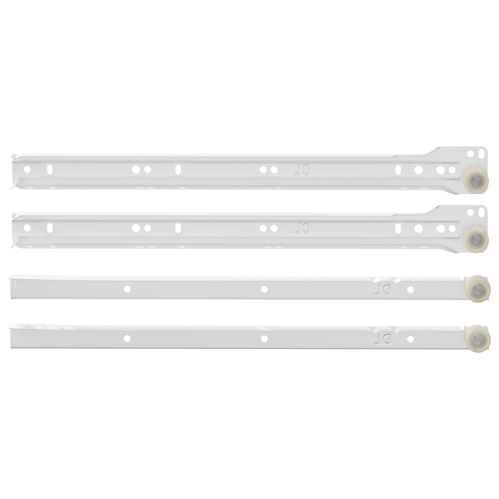 Klizač za ladice 63 pcs Bijelo Čelik
