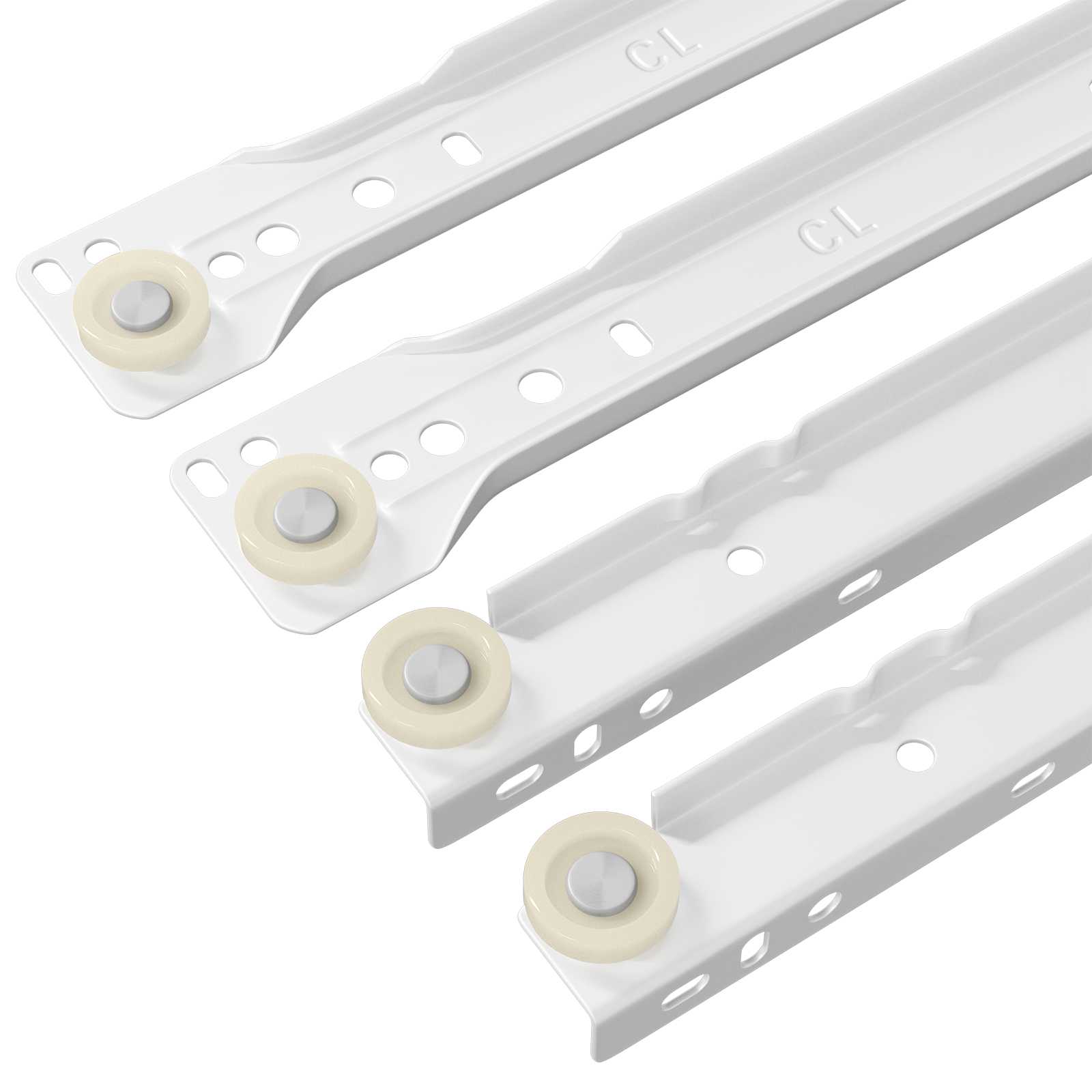 Klizač za ladice 2 pcs Bijelo 450 mm Čelik