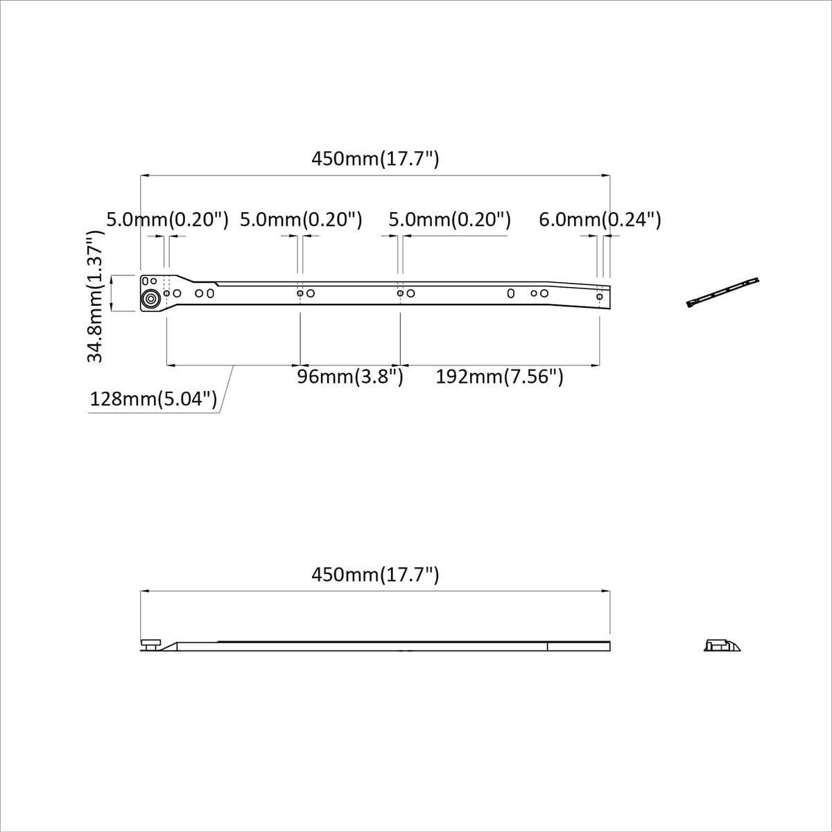 Klizač za ladice 49 pcs Bijelo Čelik