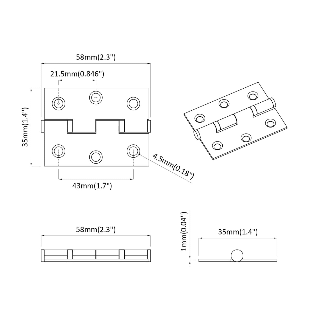 Šarka Jednobojno 12 pcs Srebrno 58 x 35 x 1 mm Čelik