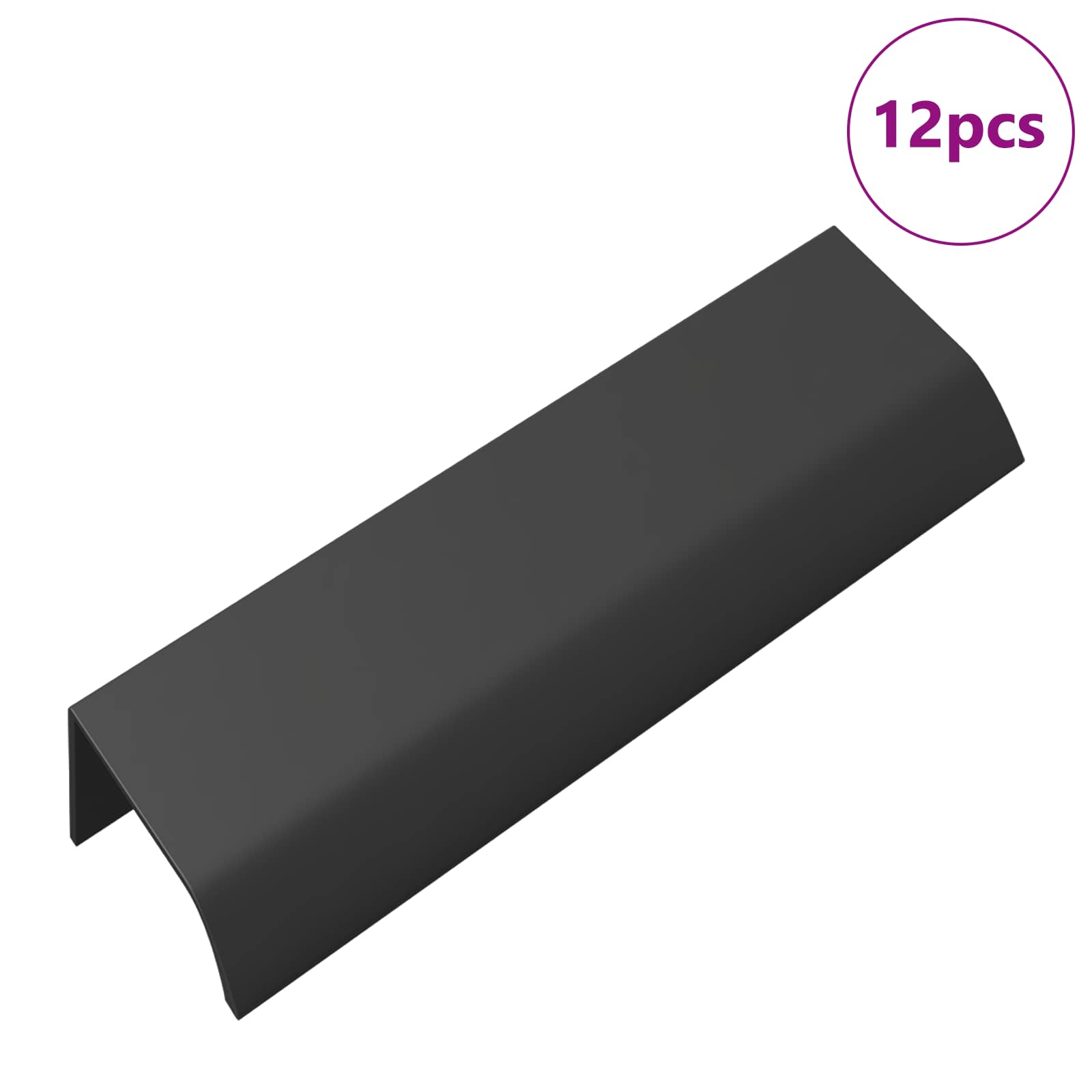Drška 12 pcs Crna 120 x 39.6 x 17 mm Aluminij