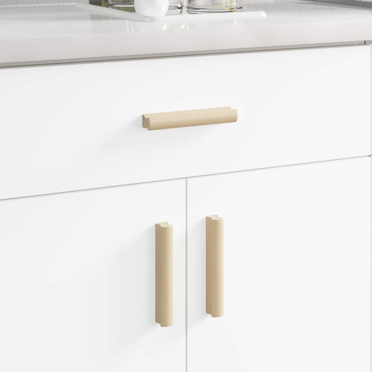 Ravna drška 2 pcs Boja prirodnog drva 130 x 25 x 30 mm