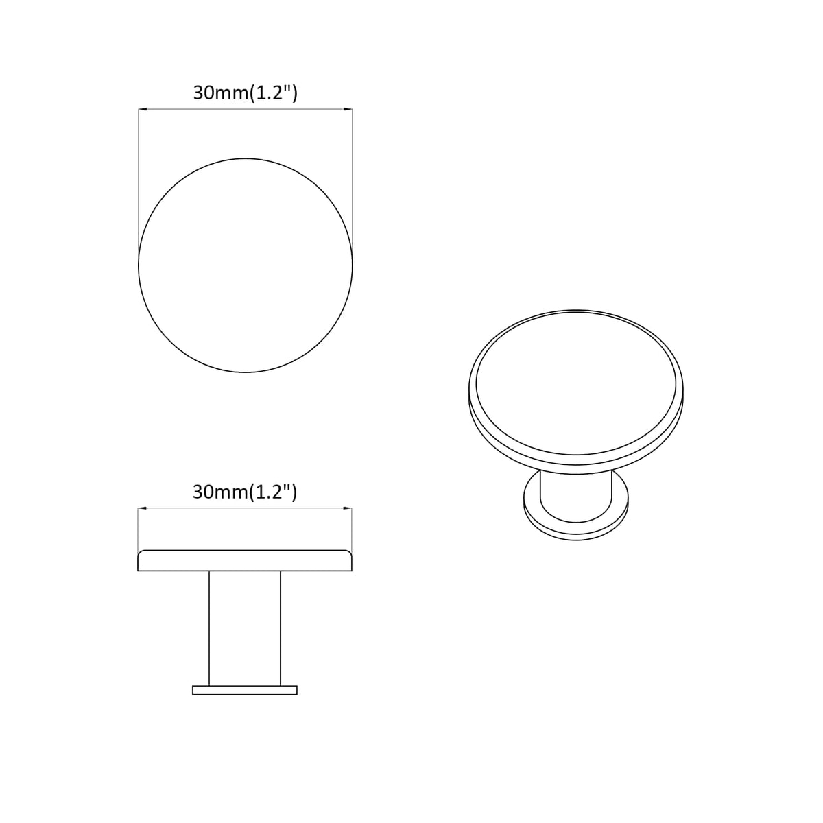 Drška 1461 pcs Crna Ø30 mm Aluminij