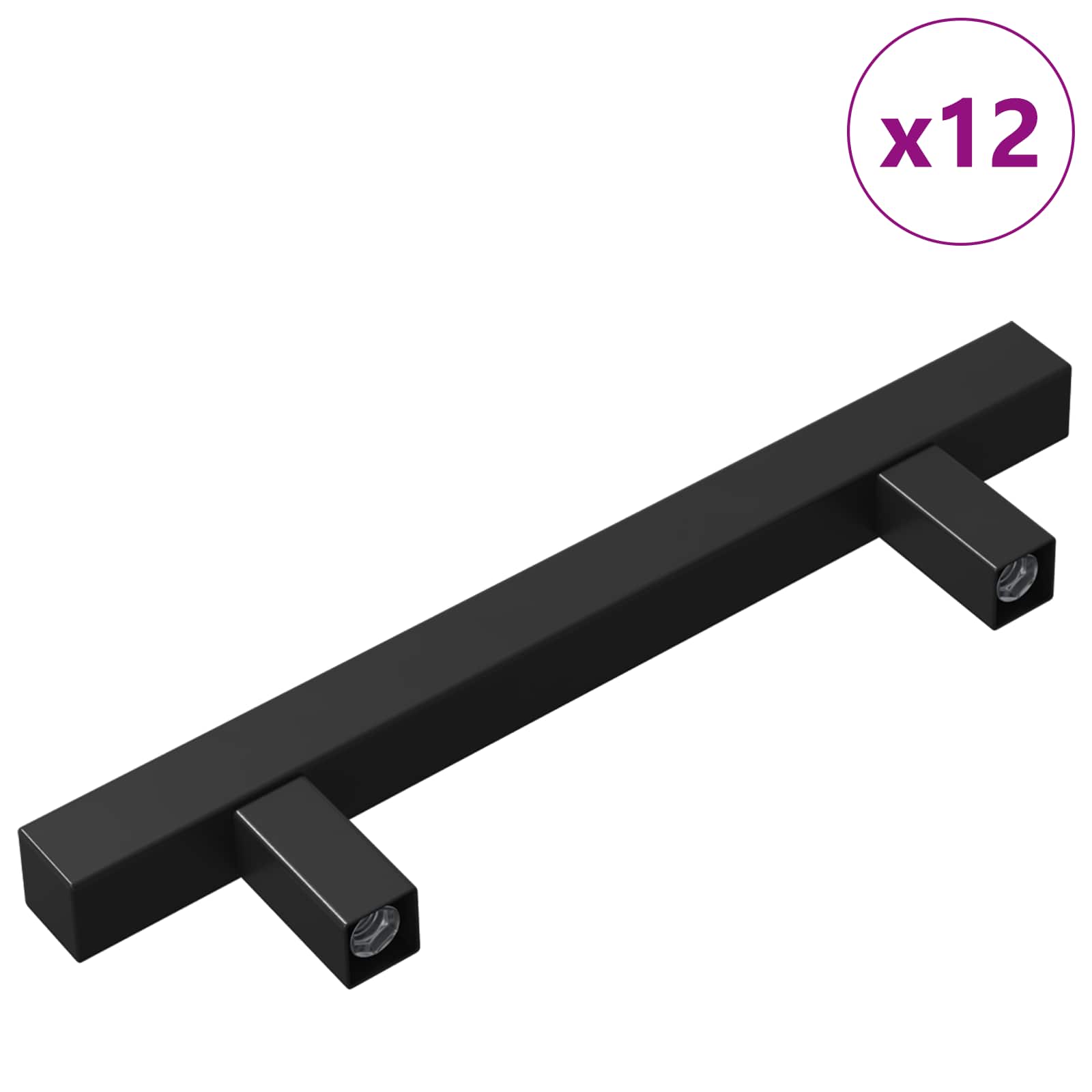 Drška za ormar 12 pcs Crna 150 x 12,3 x 35,2 mm