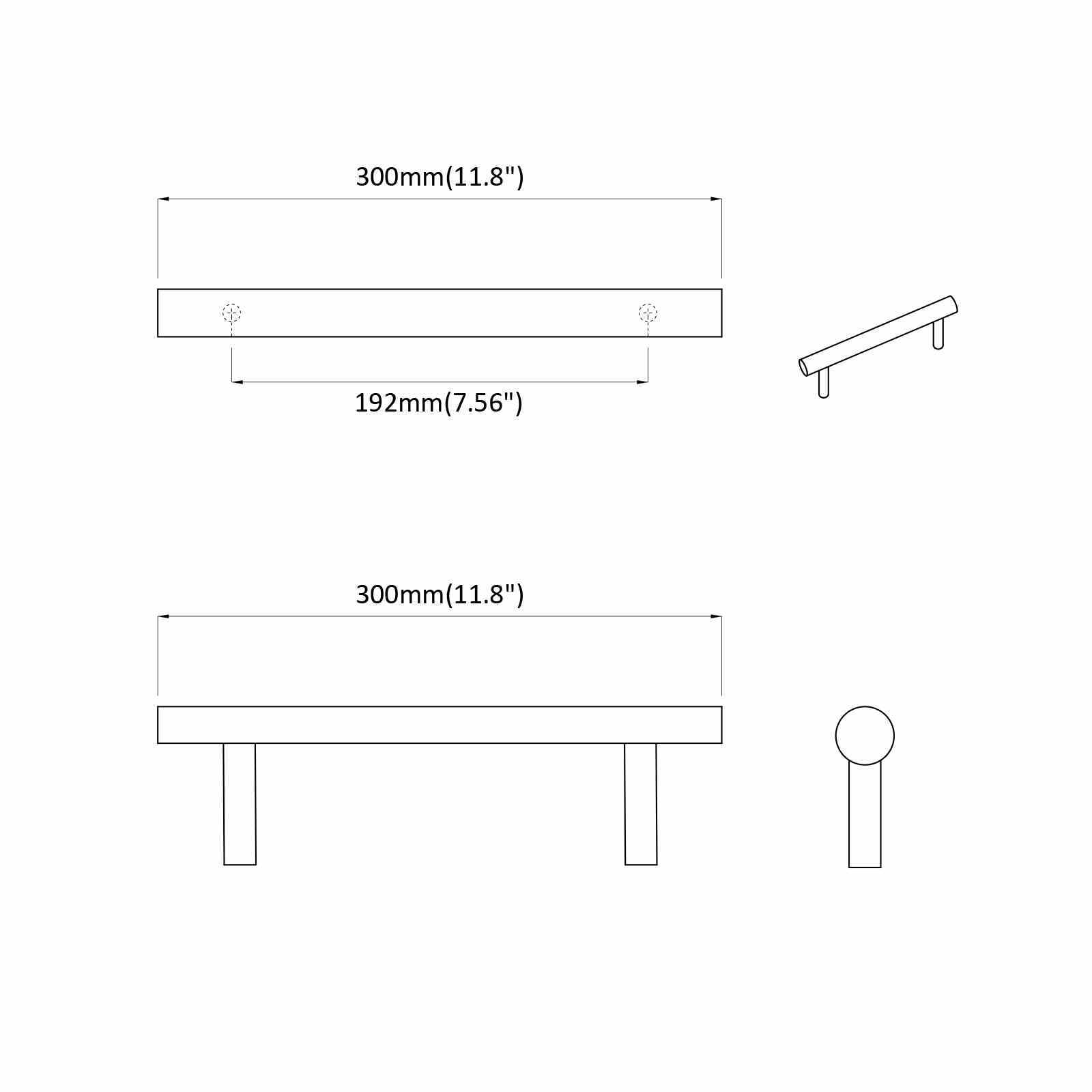 Drška za ormar 2 pcs Srebrno 300 mm Nehrđajući čelik