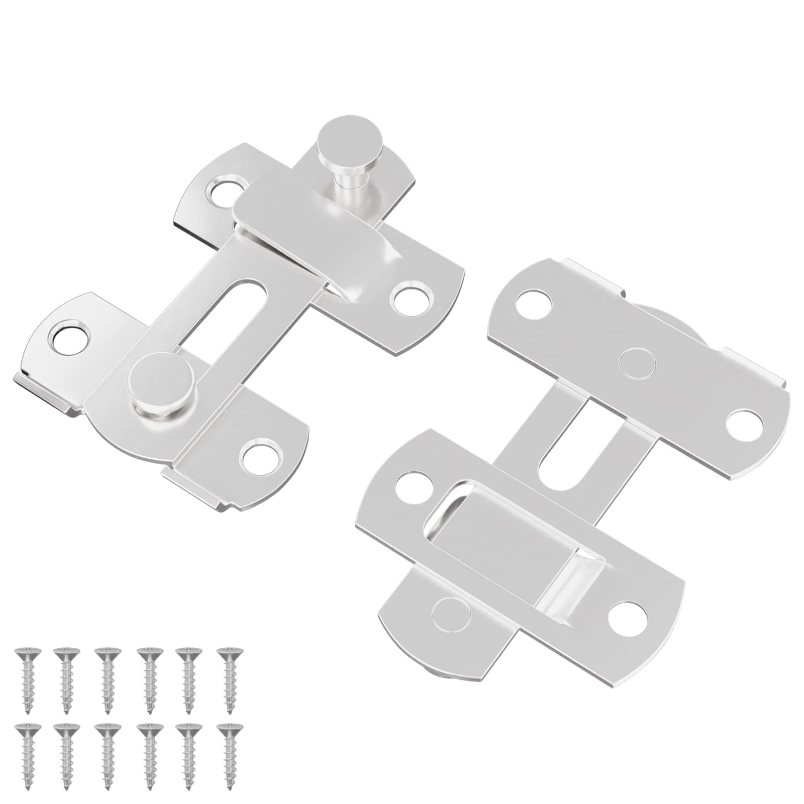 Zaključavanje vrata 2 pcs Srebrno 70 x 8 mm Čelik