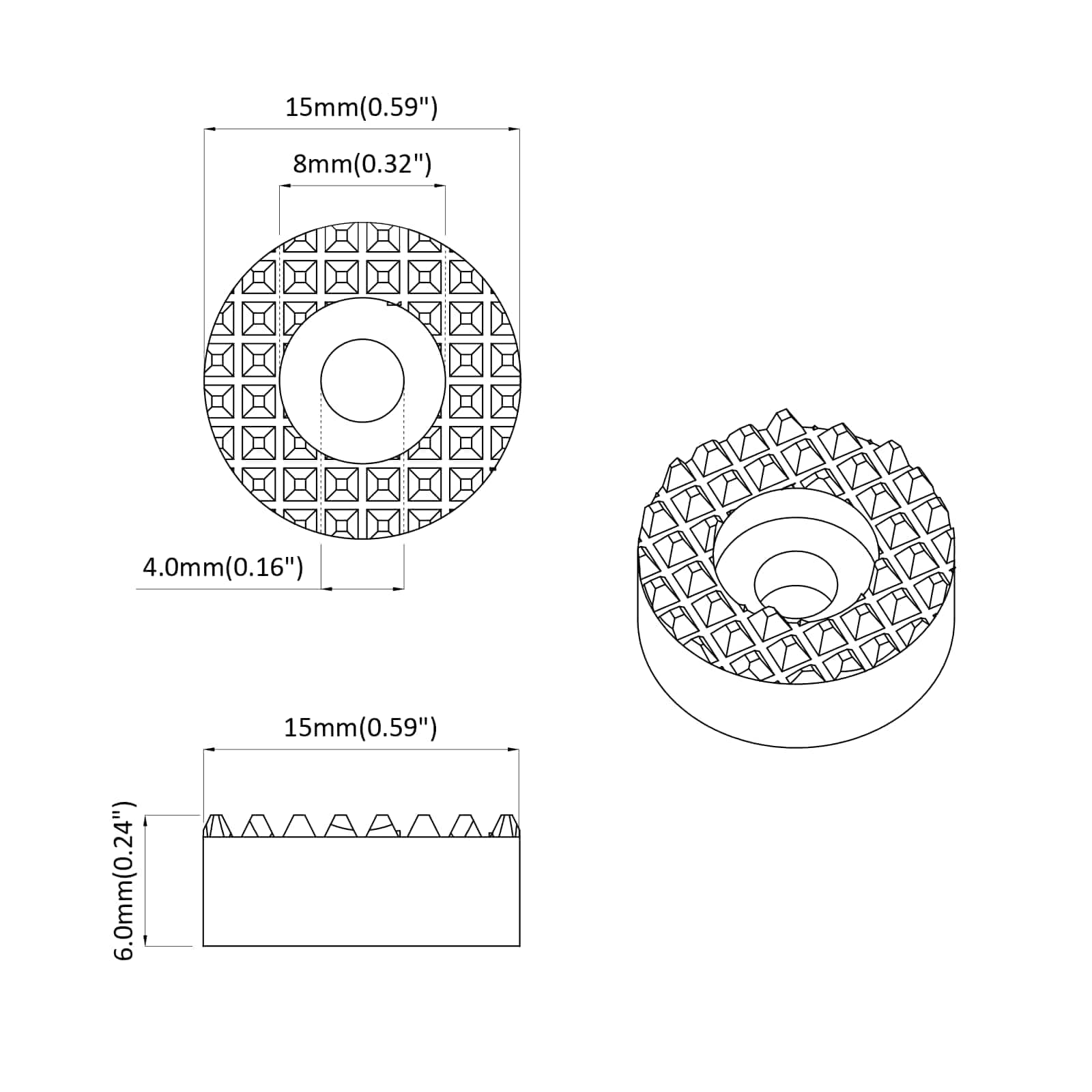 Zaštita noge stolice za pod 2 pcs *Transparent*an Ø 15 x 16 mm