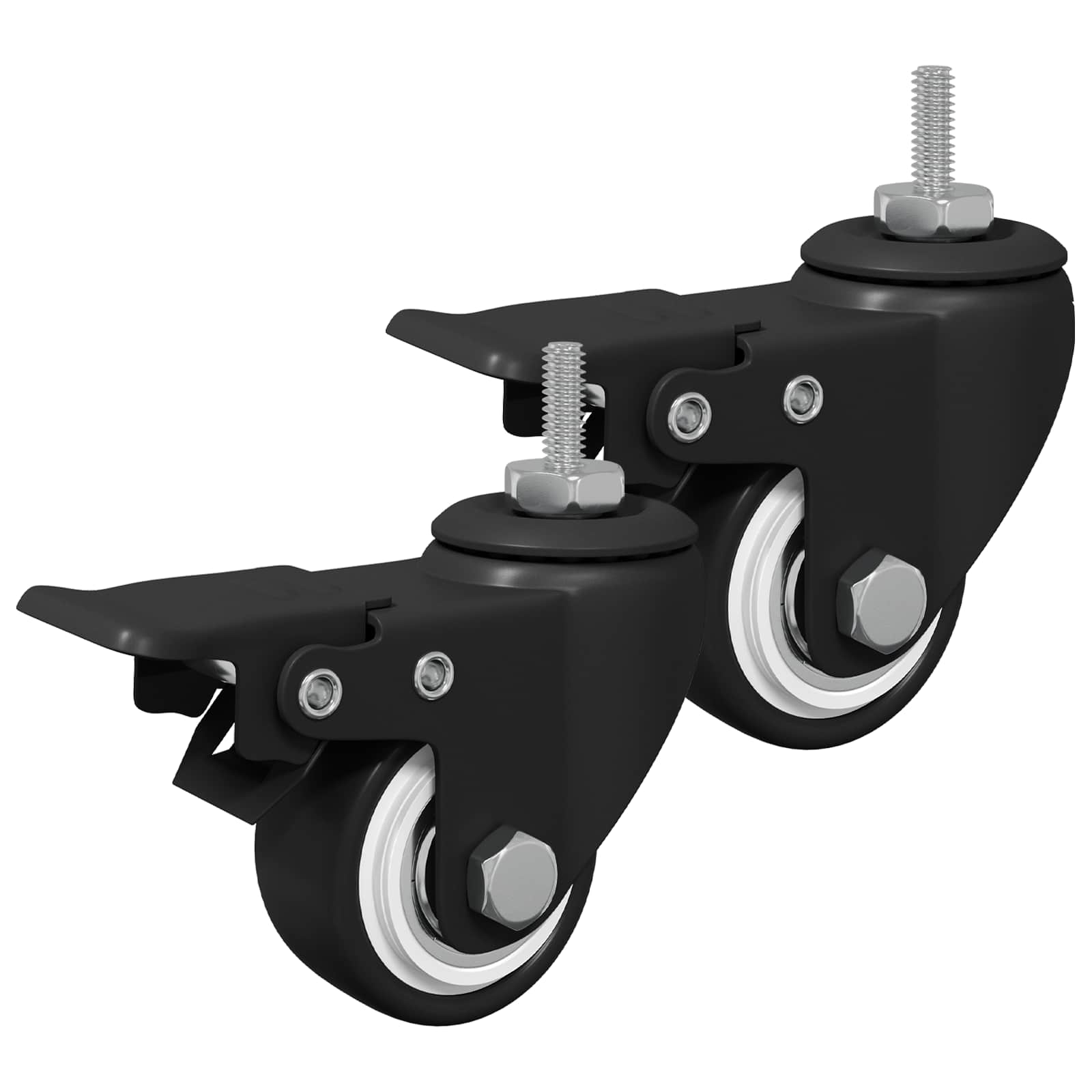 Kotači 2 pcs Crna M6 x 37 mm Željezo i Najlon