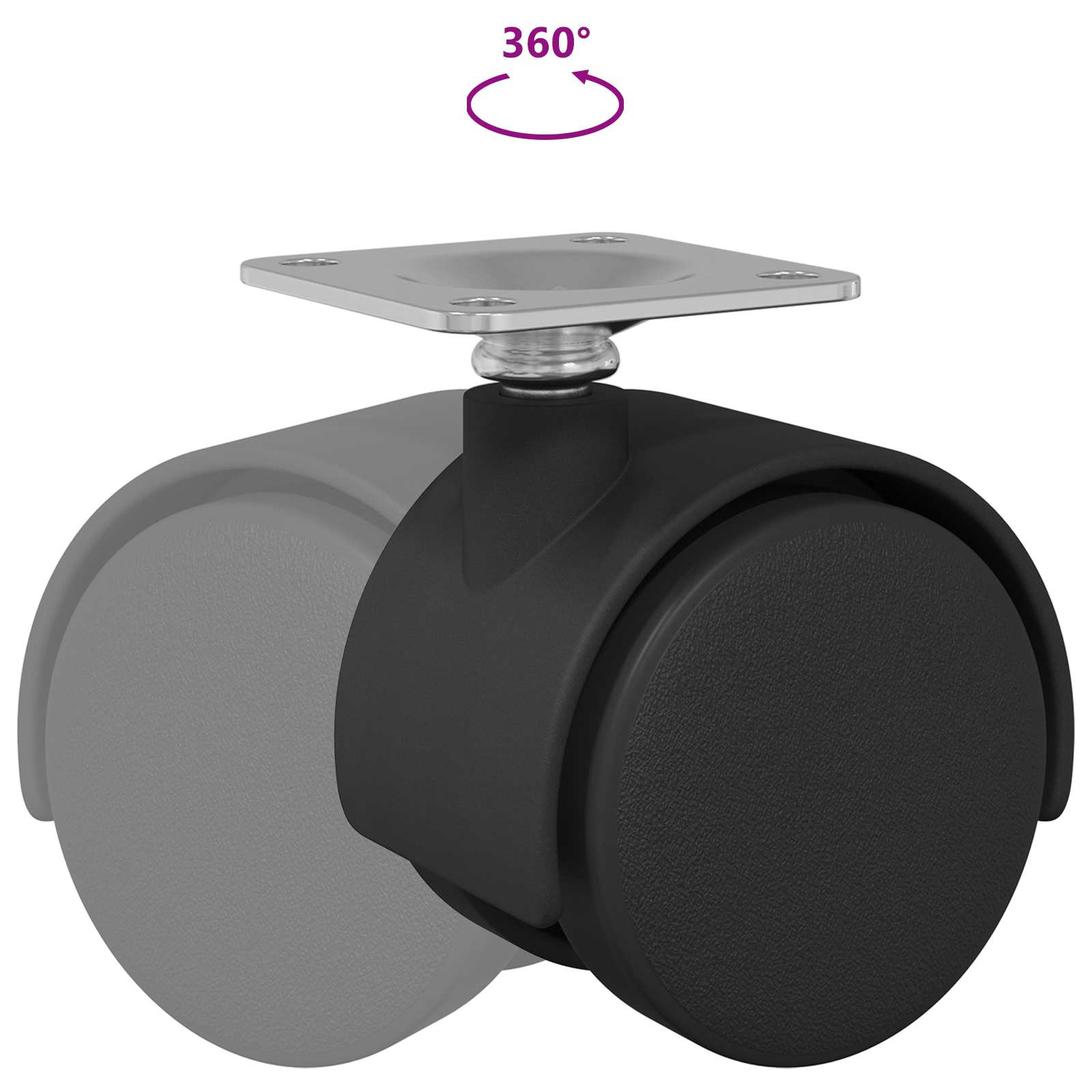 Dizalni kotač 2 pcs Crna 39,5 x 39,5 x 37,8 mm Željezo i PP