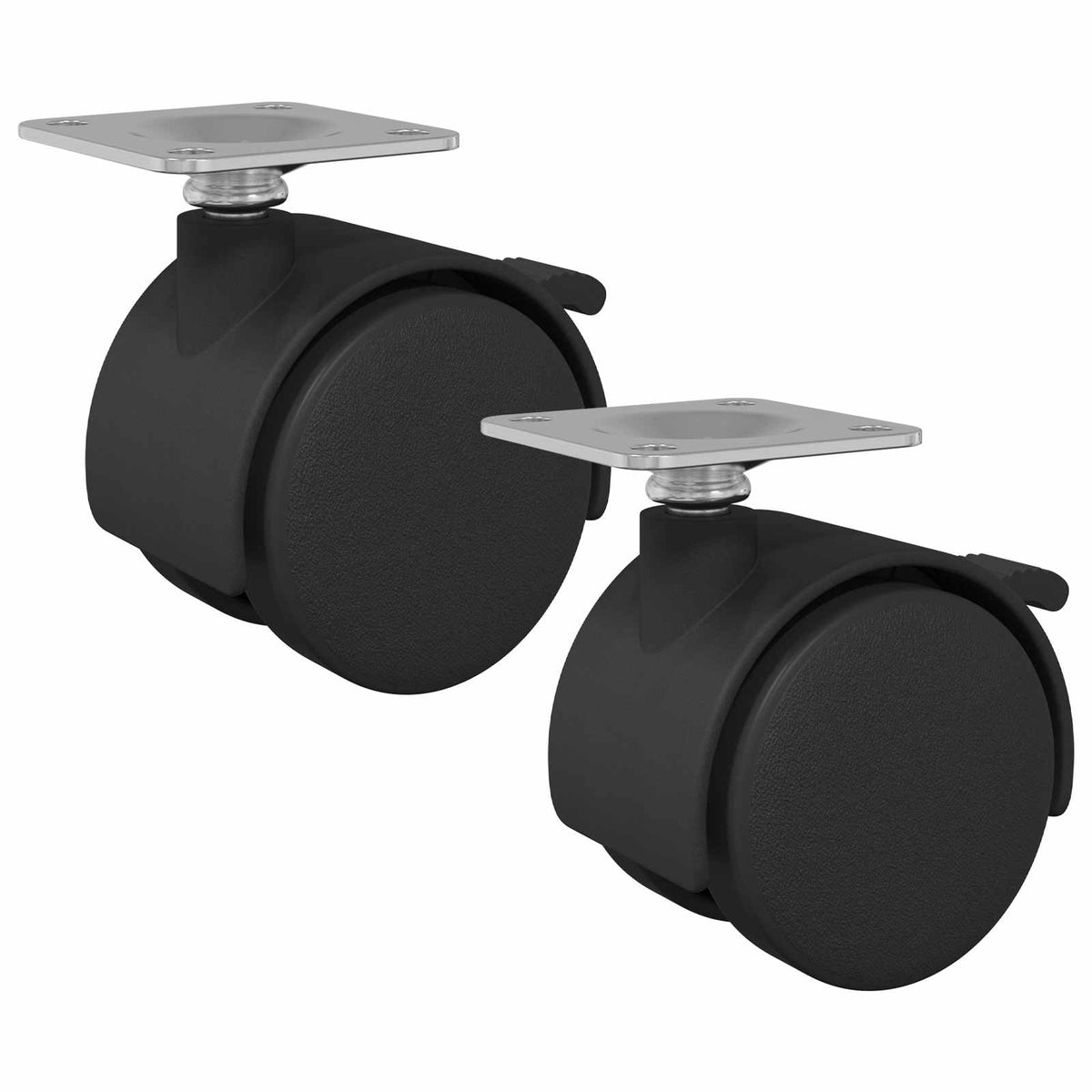 Kotač 2 pcs Crna 39,5 x 39,5 x 37,8 mm Čelik i polipropilen