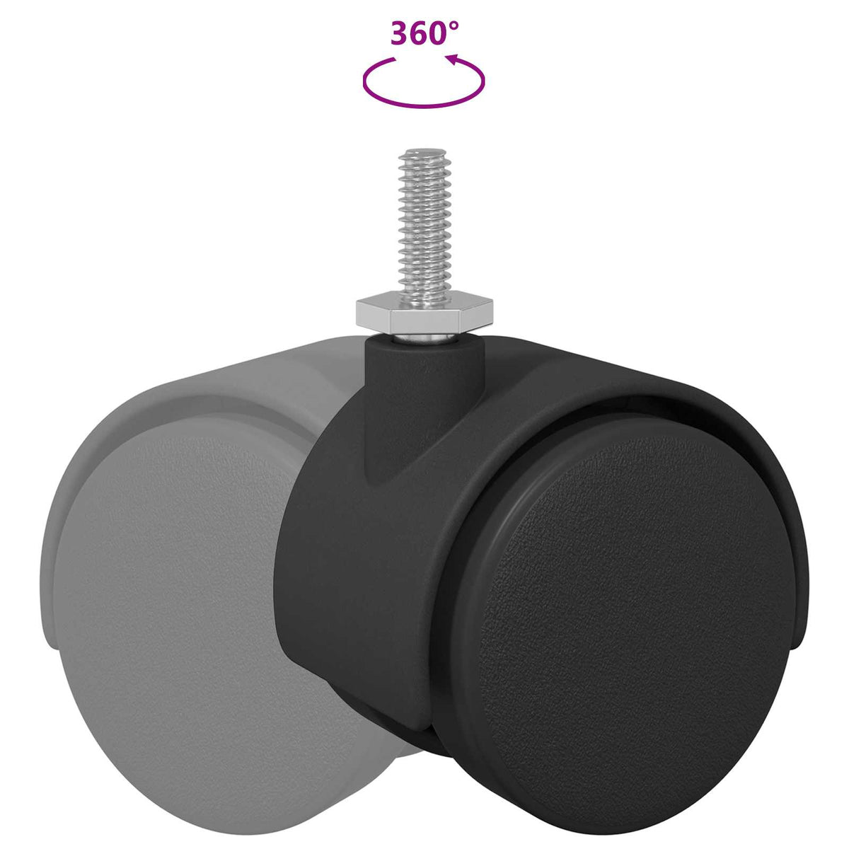 Kaster 2 pcs Crna i srebrna 40,1 x 40,1 x 37,8 mm Željezo i PP