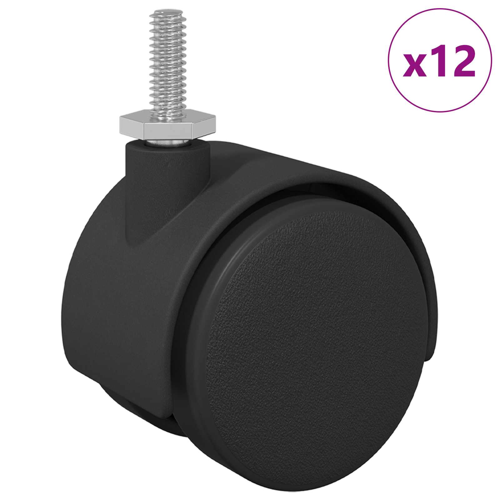 Kaster 12 pcs Crna i srebrna 40,1 x 40,1 x 37,8 mm Željezo i PP