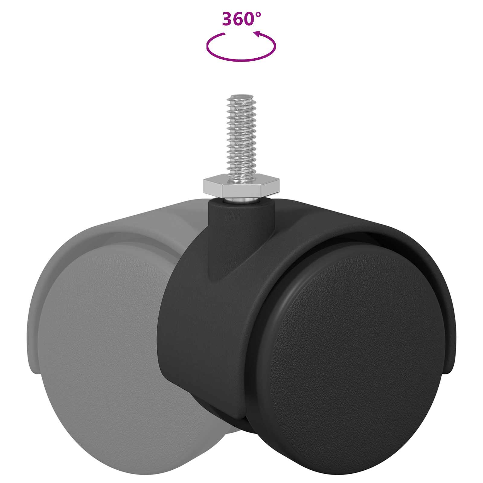 Kotači 2 pcs Crna 40,1 x 37,8 mm PP i čelik