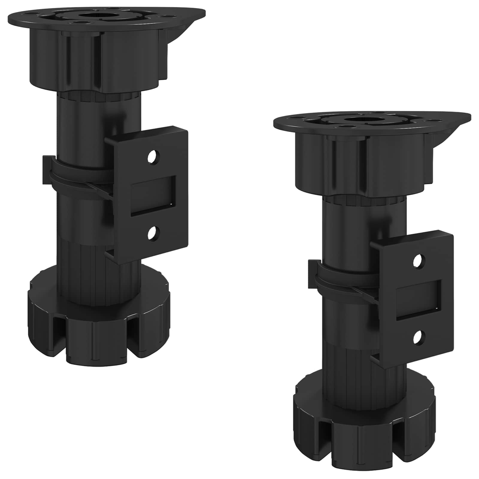 Noge namještaja Podesiva 2 pcs Crna 46 x 46 x 128 mm PP