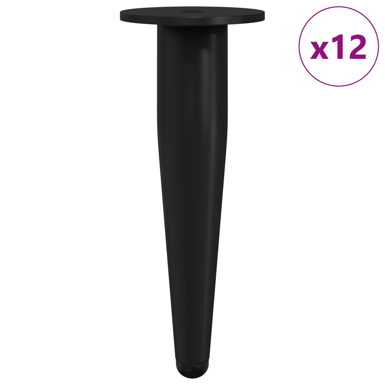 Noge namještaja 12 pcs Crna Ø 40 x 98 mm Željezo