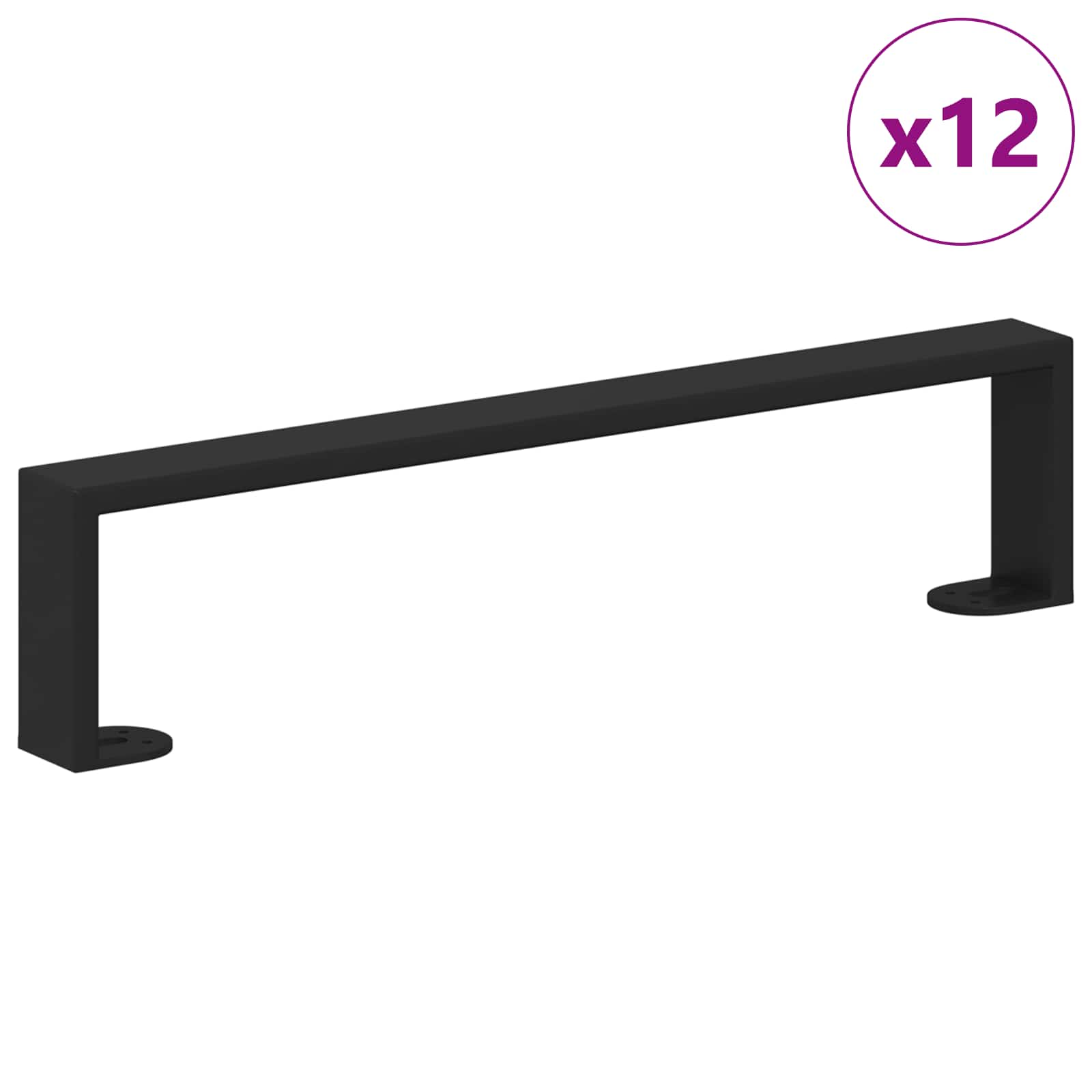 Noge namještaja 12 pcs Crna 436 x 40,5 x 100 mm Željezo