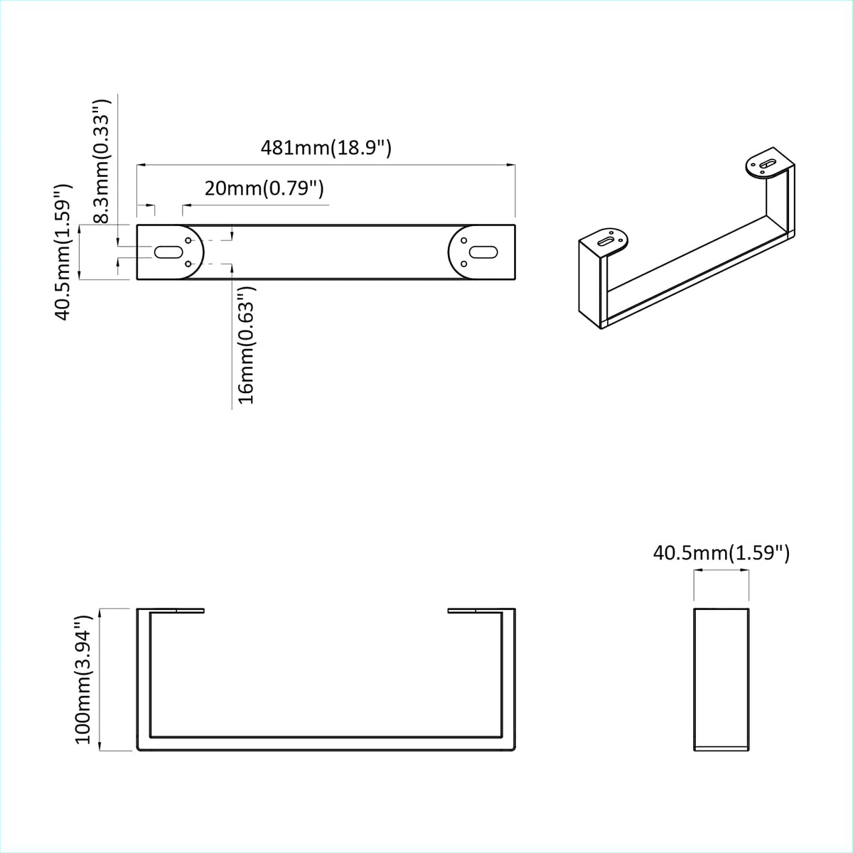 Noge namještaja 12 pcs Crna 481 x 40,5 x 100 mm Željezo