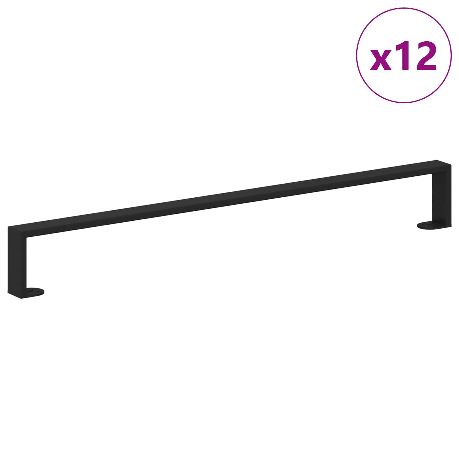 Noge namještaja 12 pcs Crna 796 x 40,5 x 100 mm Željezo