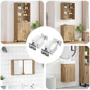 Osi za vješanje ormara 2 pcs Bijelo 70 x 48 x 19 mm